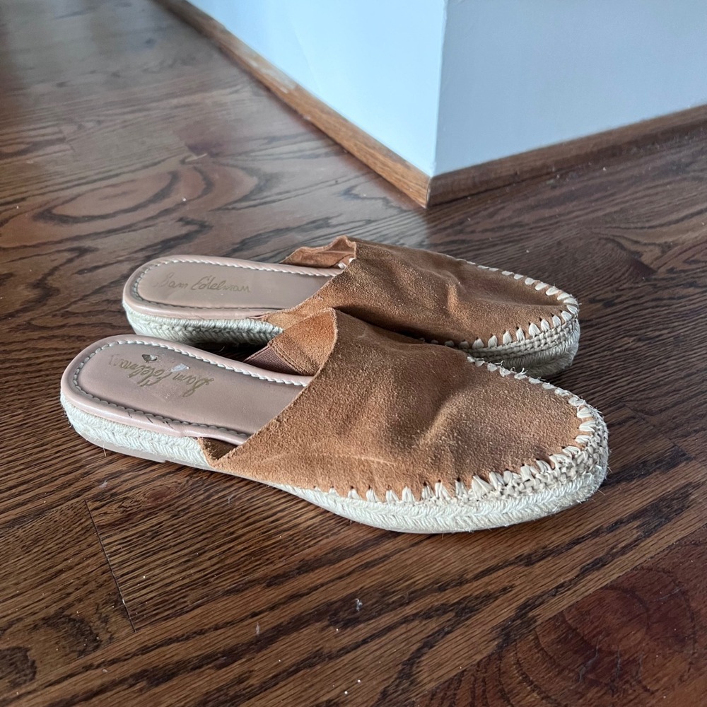 Sam Edelman Austin Suede Espadrille Mule Flats Tan Women's‎ Size 10